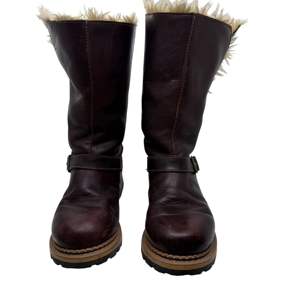 Workwear Caterpillar CAT 72433 Womens Brown Leather Faux Fur Lined Boots 9